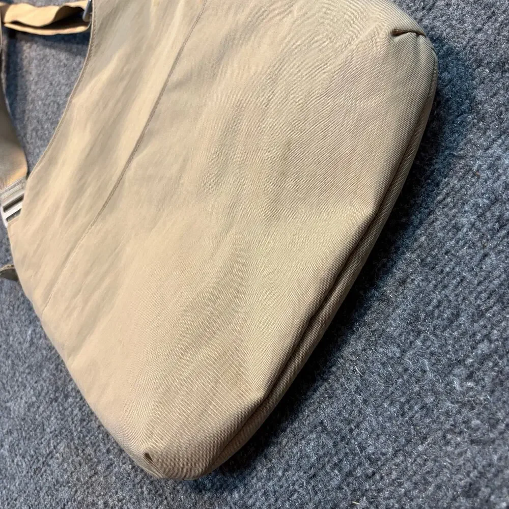 Baggallini Tan Nylon Multi Zipper Pocket Crossbody Travel Bag Lightweight Purse